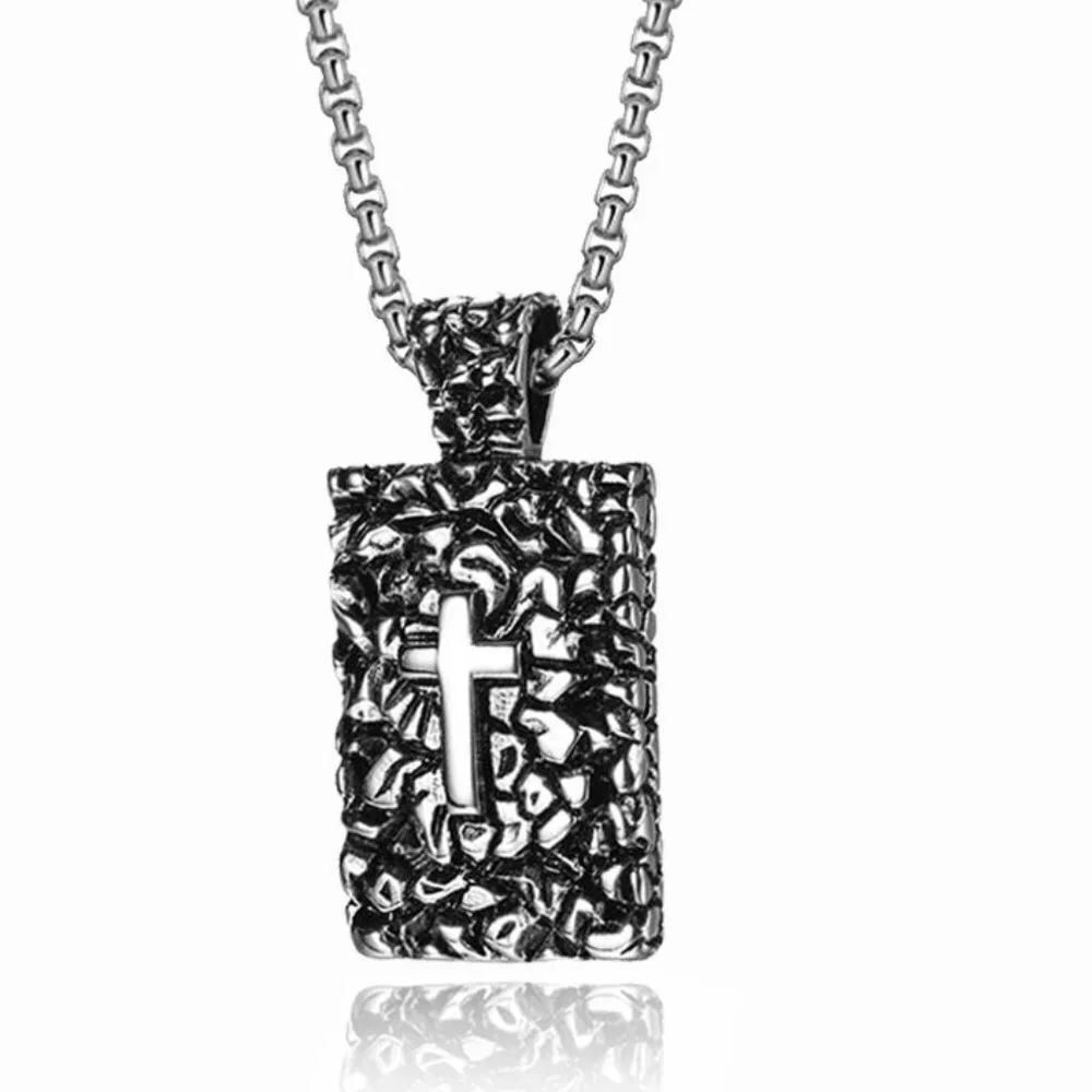 ❤️Cross Stainless Steel Punk Casting Pendant necklace for women/men, N90201P191